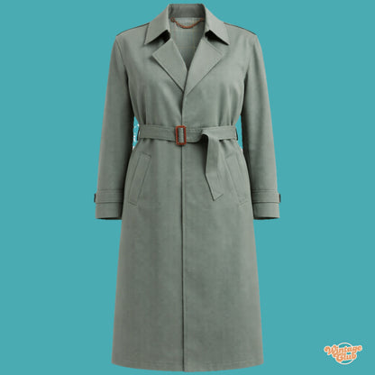 Trench donna verde salvia vintage - capo selezionato per reseller Vinted