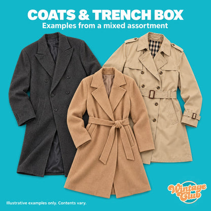 Coats & Trench Box WintageClub — esempi da un assortimento misto di capispalla vintage al chilo