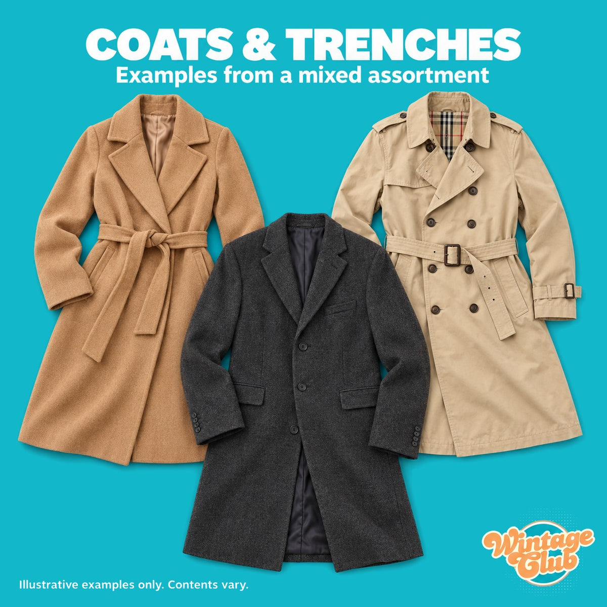 Vinted Reseller Box – cappotti e trench: esempio di assortimento vintage formale