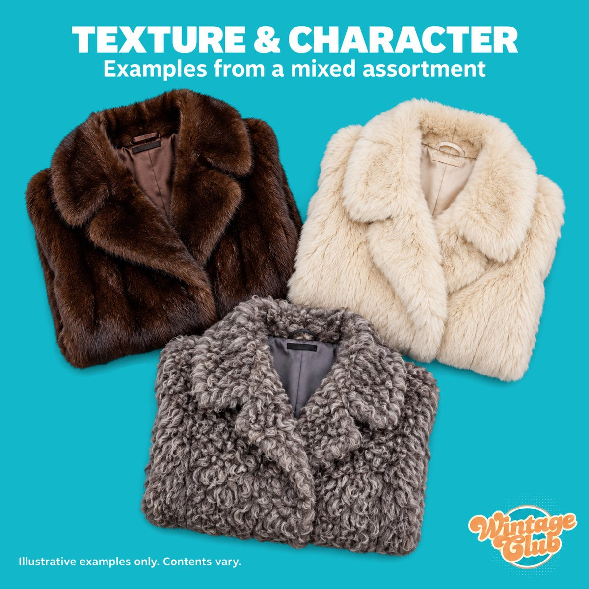 Pellicce vintage al kg – texture e carattere: dettagli di pellicce vintage da un assortimento misto
