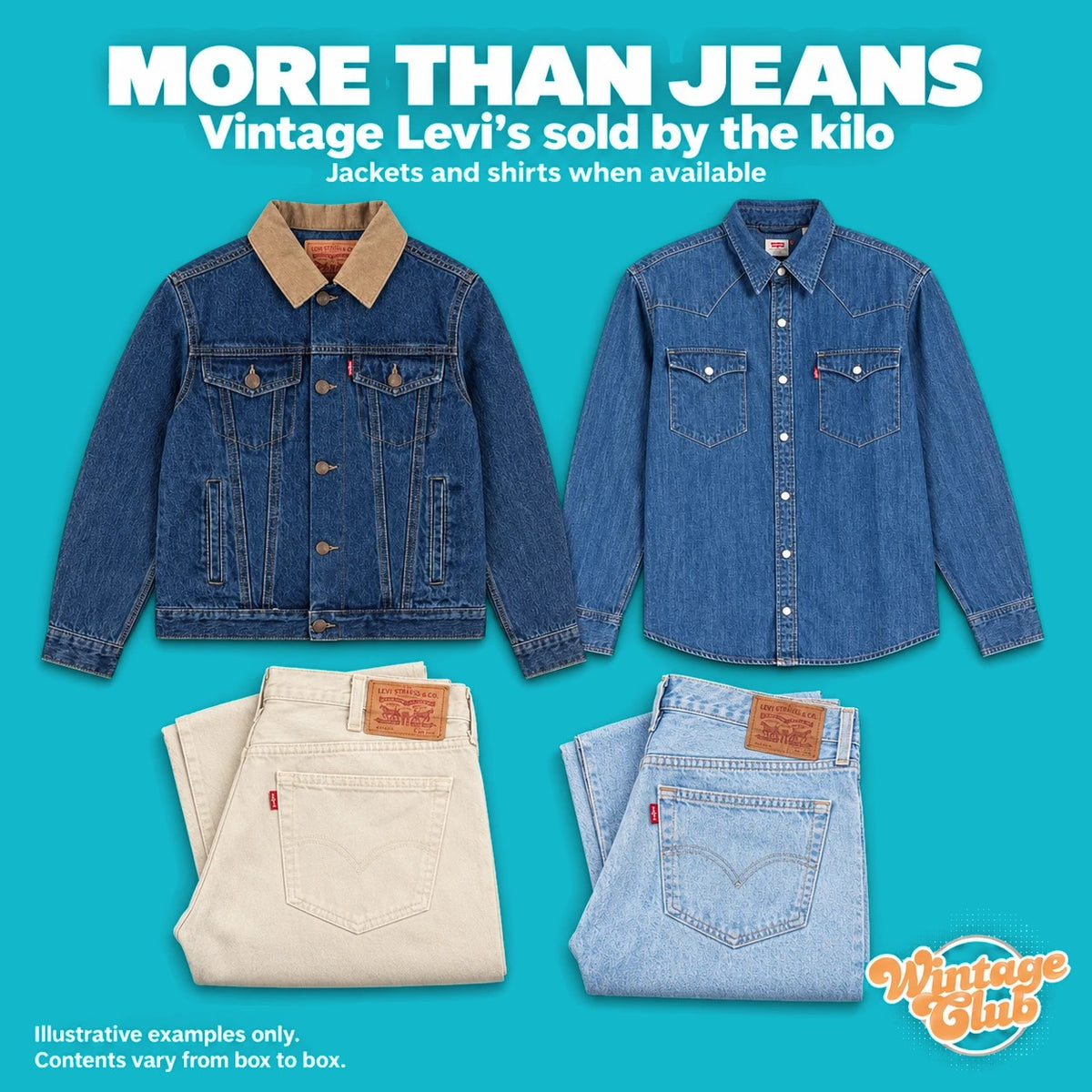 Levi's Only Box – non solo jeans: giacca e camicia di jeans Levi's con jeans piegati, quando disponibili